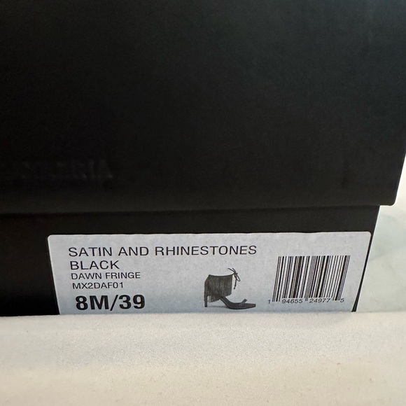 BCBGMAXAZRIA Dawn Fringe Pointed Toe Heel Sandal Black Jeweled Fringe NEW Sz 8 - Picture 6 of 9